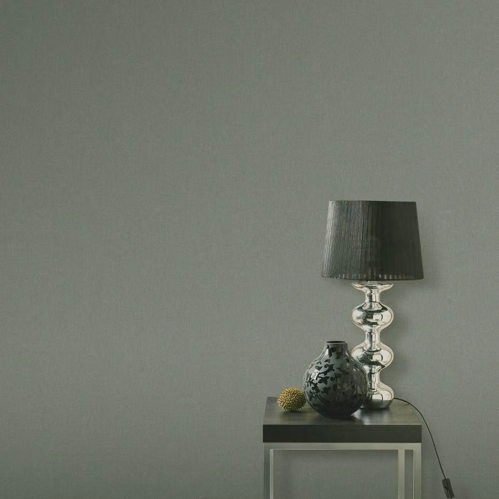 Erismann Plain Textured Vinyl Wallpaper in Green