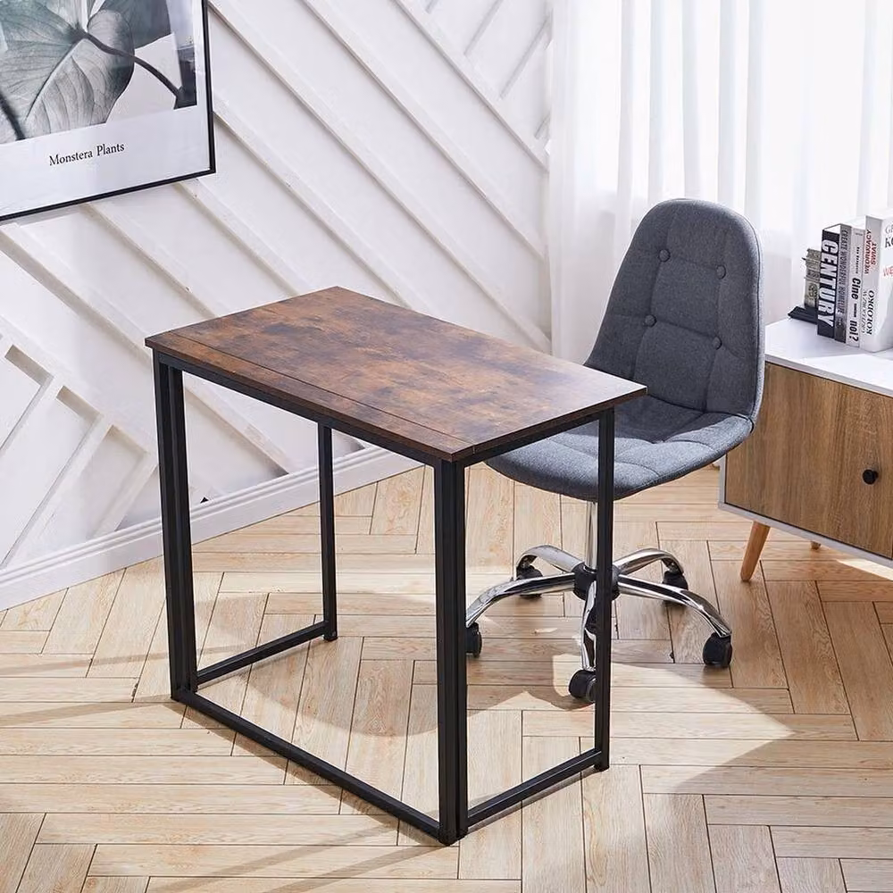 KORVIXA Brown Natural Foldable Writing Desk and Laptop Table, W/D: 100 x 100 cm – 2