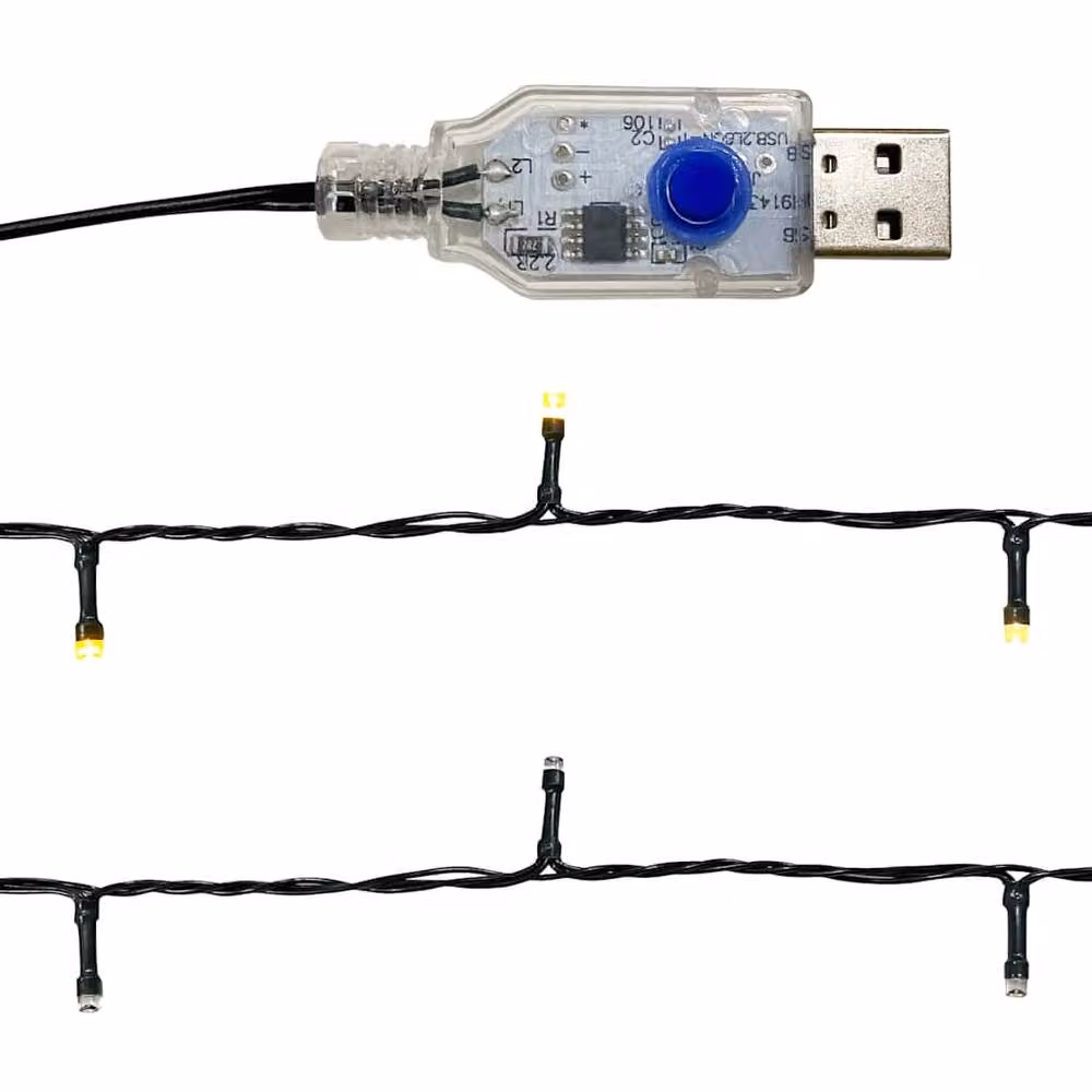 Berkfield Home Cosy Christmas Garland with Warm White LED Lights, Black, 10 m – 7