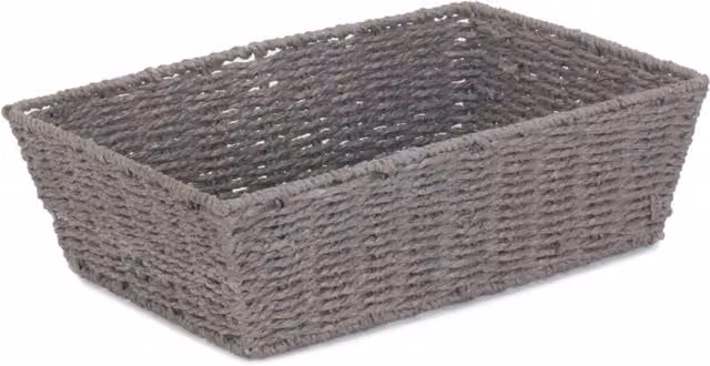 Red Hamper Rectangular Paper Rope Serving Tray in Grey and Red, Height: 12 cm – 1