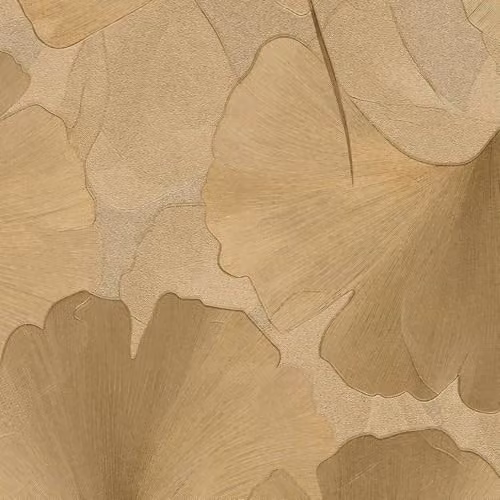 Erismann Ginko Dream Leaf Textured Gold Metallic Vinyl Wallpaper