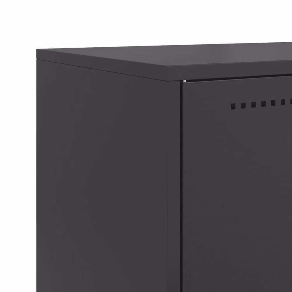 Berkfield Home Black Matt Metal Sideboard W/D/H: 68.5 x 38.5 x 123.5 cm – 3