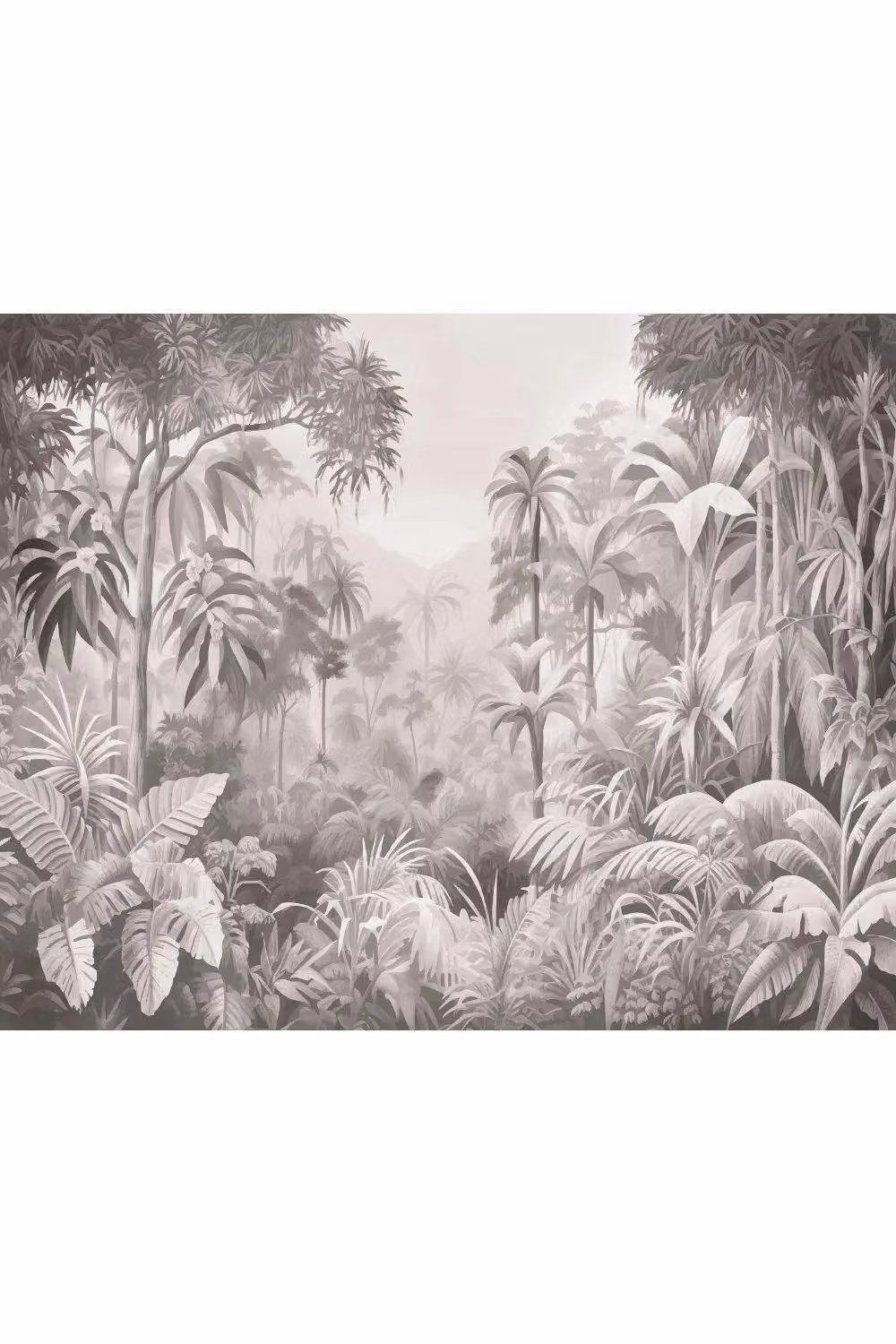 Origin Murals Jungle Trees Floral Wall Mural in Grey, W: 350 cm, H: 280 cm – 2