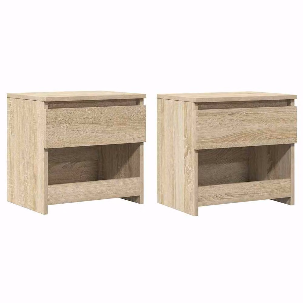 Berkfield Home Elegant Bedside Cabinets, 2 Pack, Sonoma Oak in Light Tan, W/D/H: 40 x 30 x 39 cm – 2