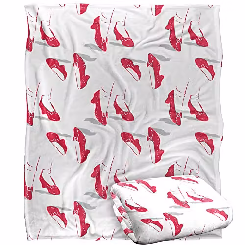 LOGOVISION White and Red Fluffy Fleece Throw Blanket W/D/H: 152 x 127 cm