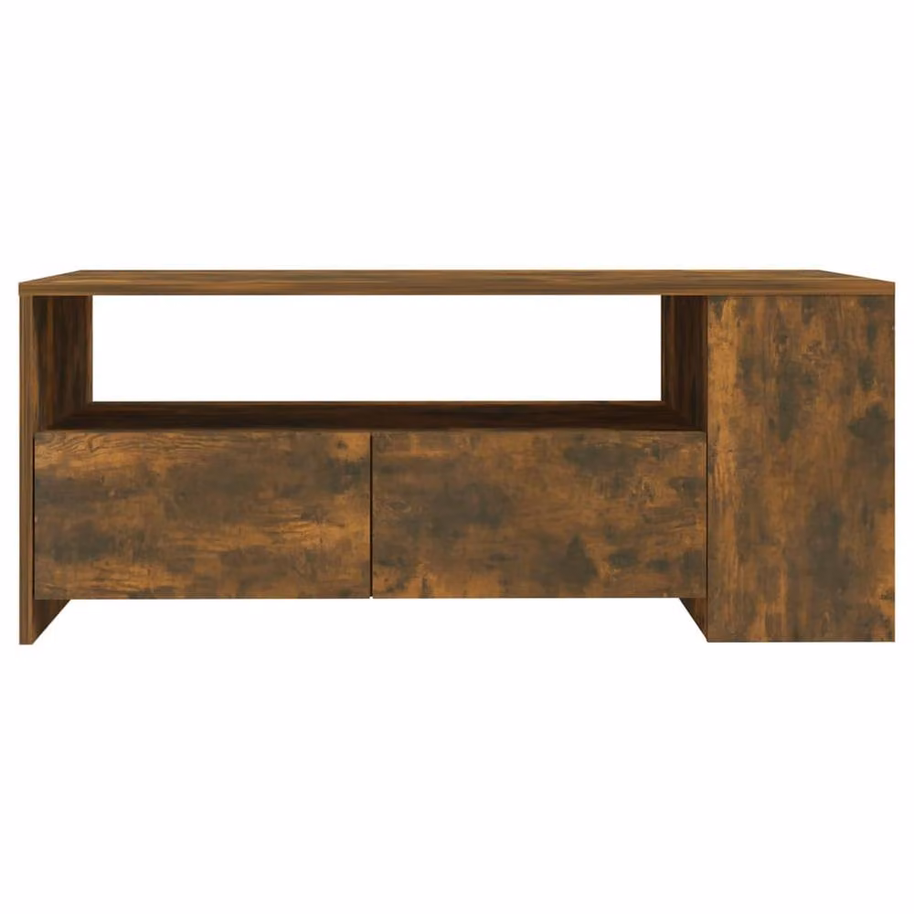Berkfield Home Smoked Oak Coffee Table in Brown, W/D/H: 102 x 55 x 42 cm – 3
