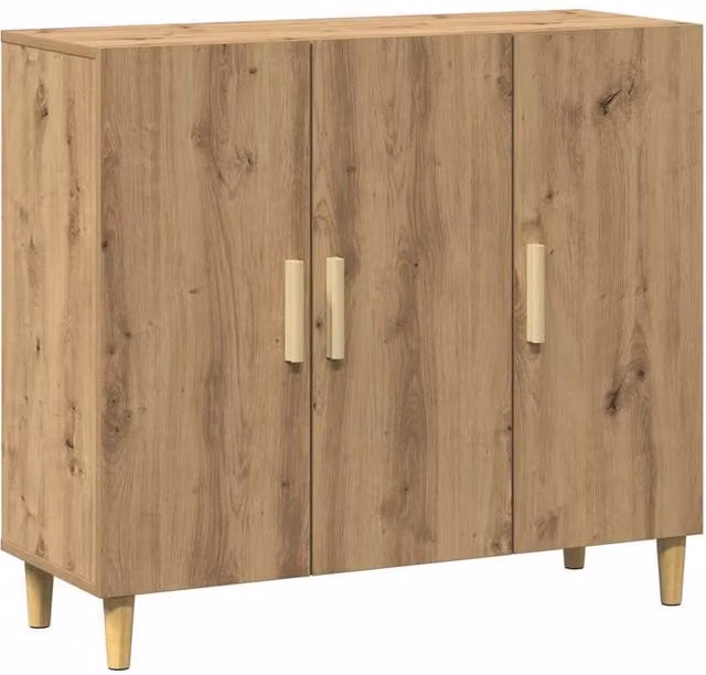 Berkfield Home Artisan Oak Sideboard in Brown, W/D/H: 90 x 34 x 80 cm