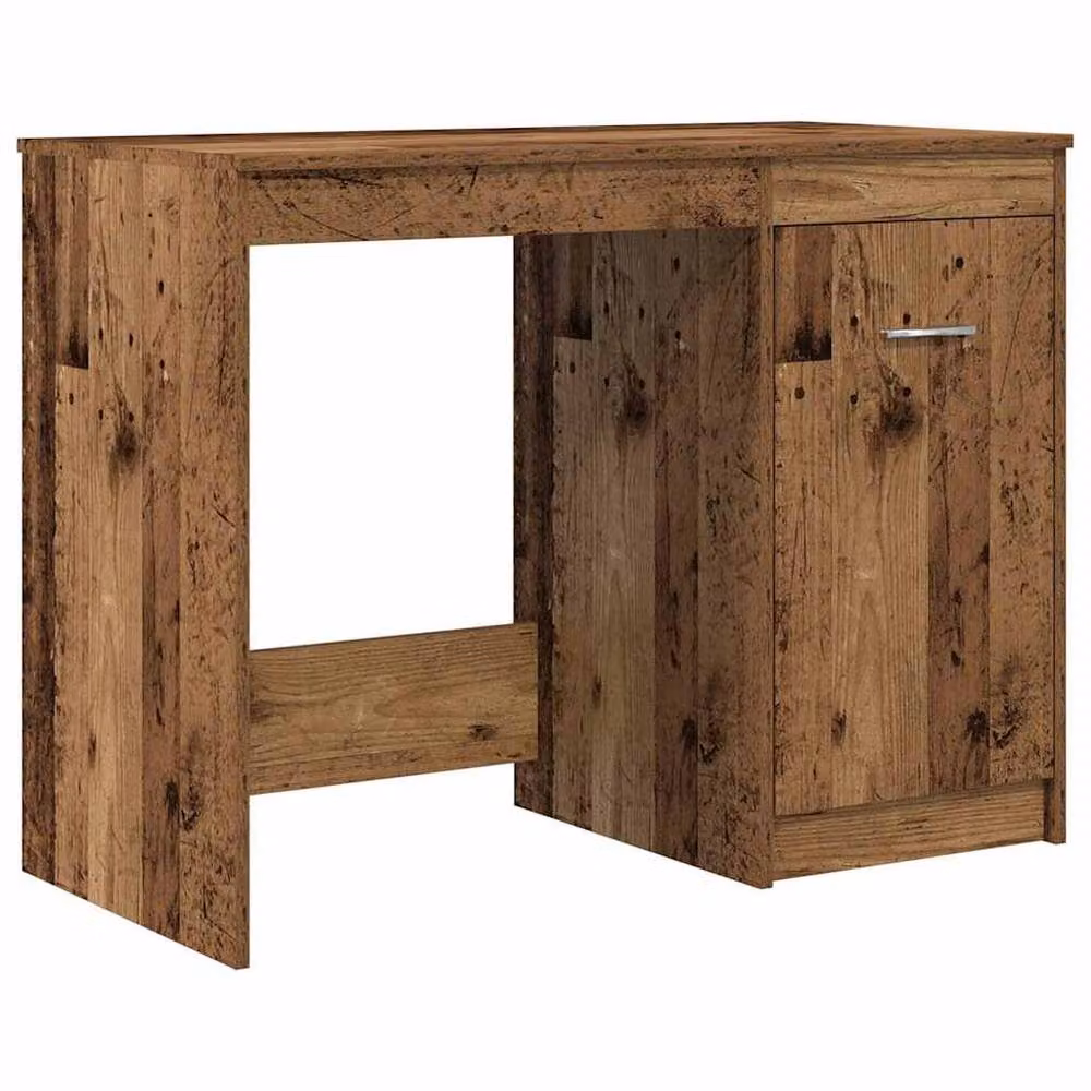 Berkfield Home Elegant Writing Desk with Cabinet in Brown Old Wood – 3