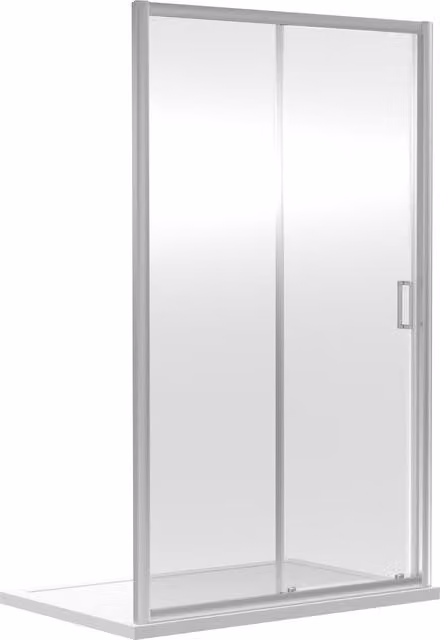 Balterley Reversible Sliding Shower Door with 6mm Safety Glass in Silver and Chrome, W: 120 cm