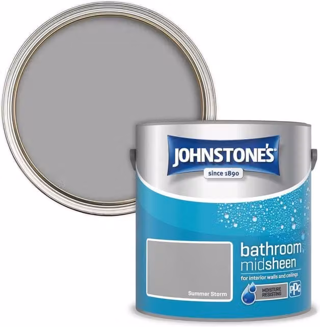 Johnstone's Bathroom Mid-Sheen Paint in Summer Storm Grey