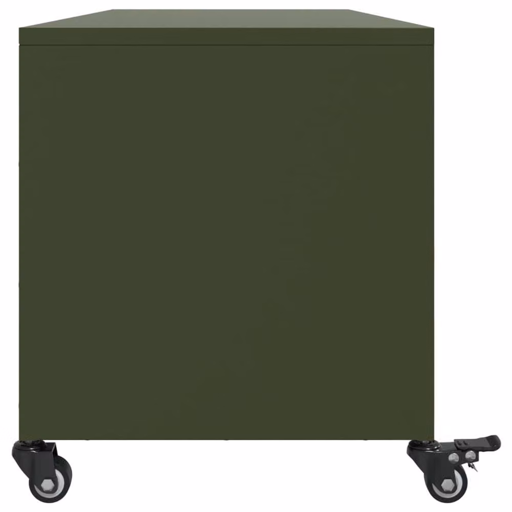 Berkfield Home Industrial Metal TV Cabinet in Green with Hinged Doors and Internal Shelves, W/D/H: 100.5 x 39 x 43.5 cm – 5