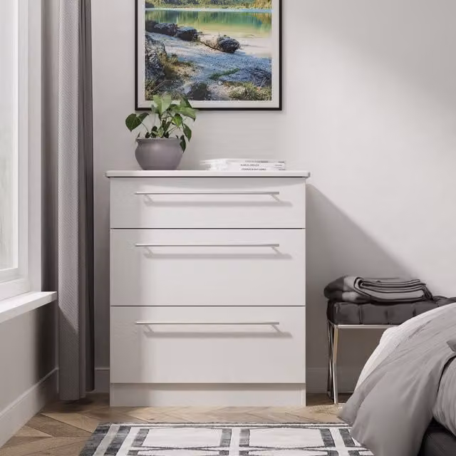 2 U Carlton Ready Assembled 3 Drawer Deep Chest in Grey – 1