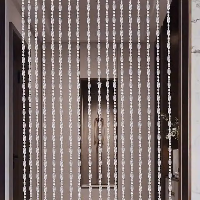 EONLION 2-Piece Acrylic Crystal Beaded Hanging Door Curtain Strings in Transparent, Height: 100 cm