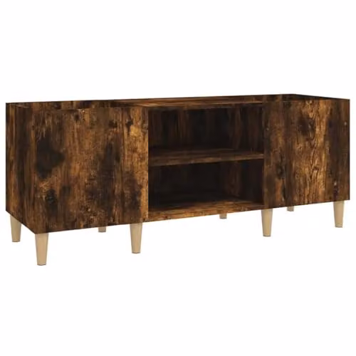 vidaXL Mid-Century Record Cabinet in Smoked Oak Brown, W/D/H: 121 x 38 x 48 cm