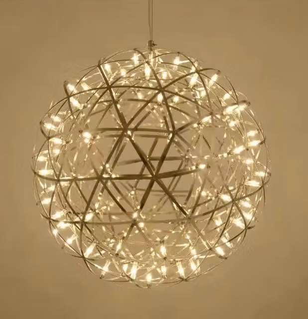 CGC Lighting Fawkes Starburst Chandelier in Chrome Silver with Warm White LED, Diameter: 120 cm