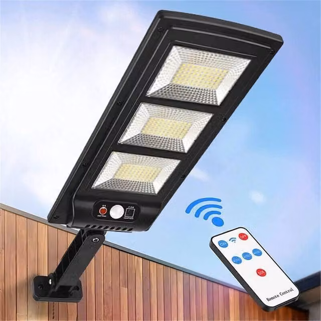 VOGREX Black Outdoor Solar LED Floodlight with Motion Sensor and Dusk to Dawn Function – 1