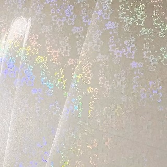 Syntego Pack of 10 Multicolour Floral Holographic Vinyl Overlays