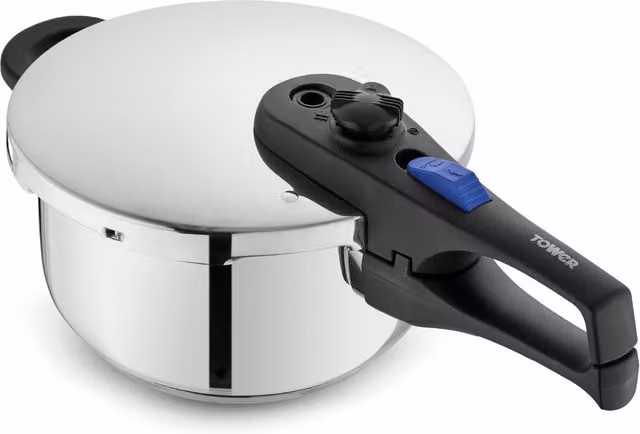 Tower Stainless Steel Pressure Cooker, Silver, 4L, 22cm