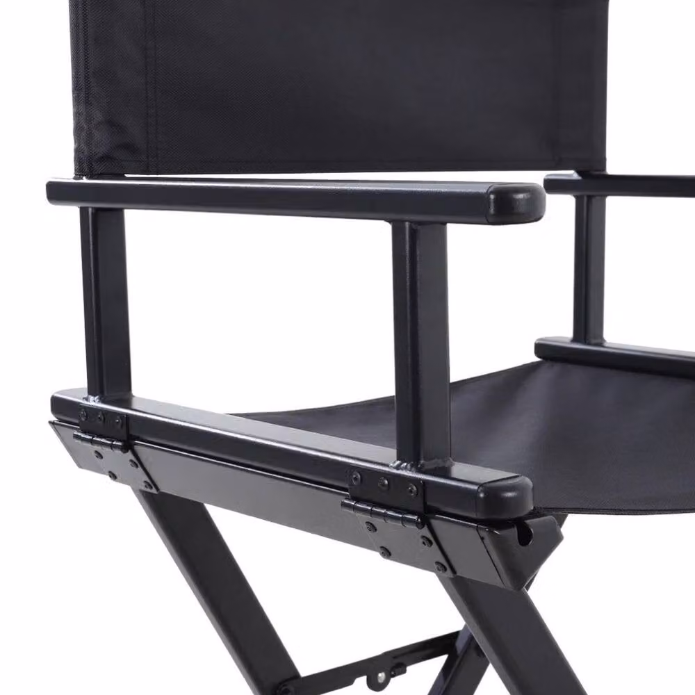 KORVIXA Professional Folding Black Director Chair with Armrests – 4