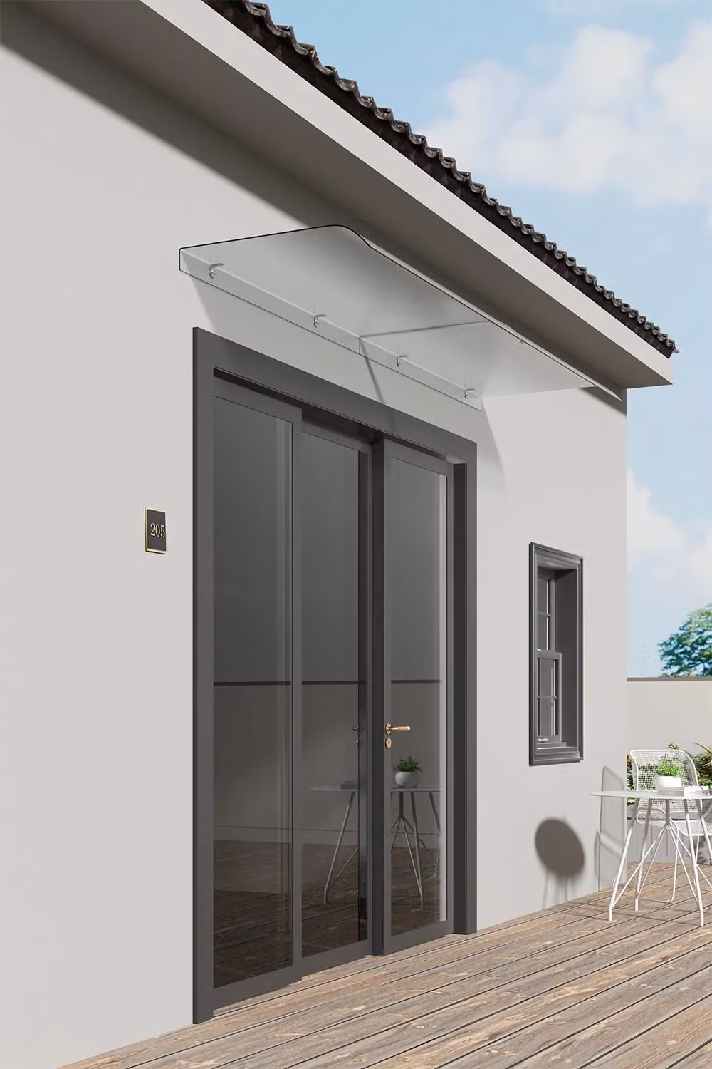 Garden Sanctuary Transparent Plastic Front Door Window Awning Canopy Rain Cover – 2