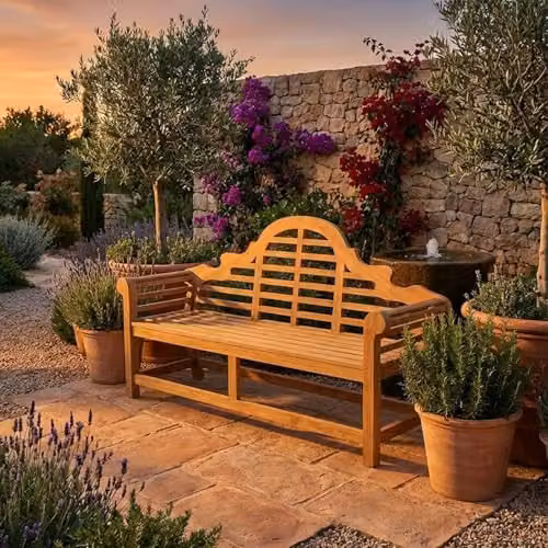 Royalcraft Ciara 3-Seater Classic Acacia Wood Garden Bench in Natural Brown, W/D/H: 180 x 90 x 53 cm – 2