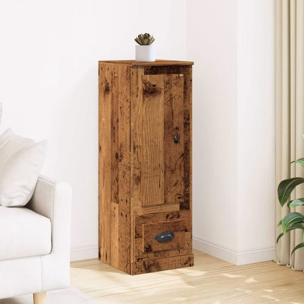 Berkfield Home Highboard in Old Wood Brown, W/D/H: 36 x 35.5 x 103.5 cm – 2