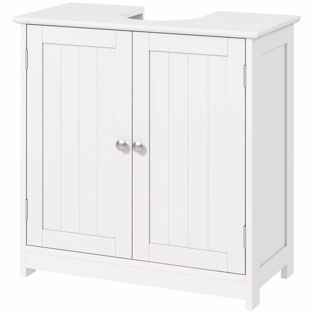 STILVORA White Under-Sink Bathroom Storage Cabinet with Adjustable Internal Shelves and Hinged Doors – 2