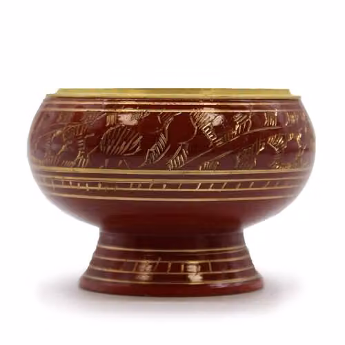 KDMD Chakra Tall Charcoal Incense Jar - Root in Red and Gold