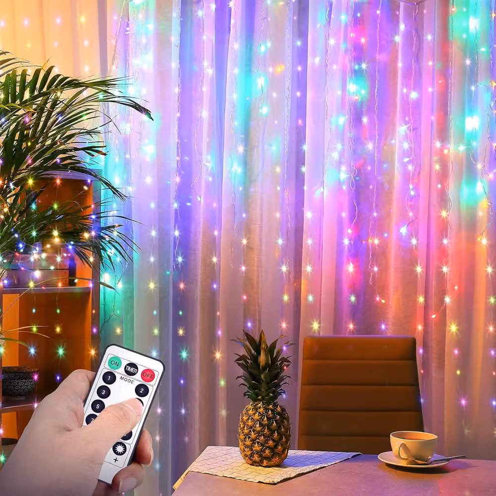 Garwarm 300 LED Multicolor Curtain Fairy Lights with Remote Control and Timer – 2