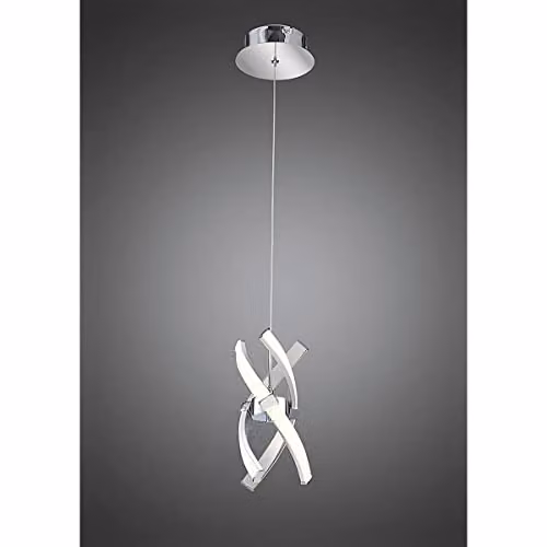 Netlighting Espirales Suspended LED Pendant Light, Chrome and Silver with Acrylic, 12W, 3000K, 840lm – 2