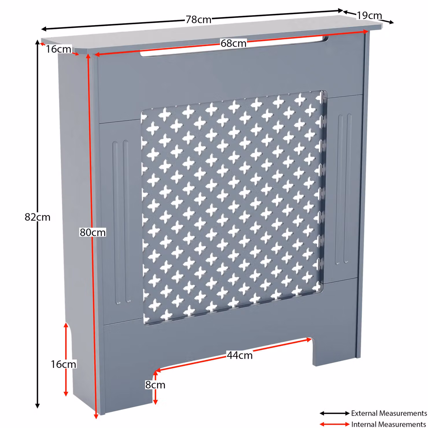 Vida Designs Oxford MDF Radiator Cover Heating Cabinet in Dark Grey Matt, Small – 2