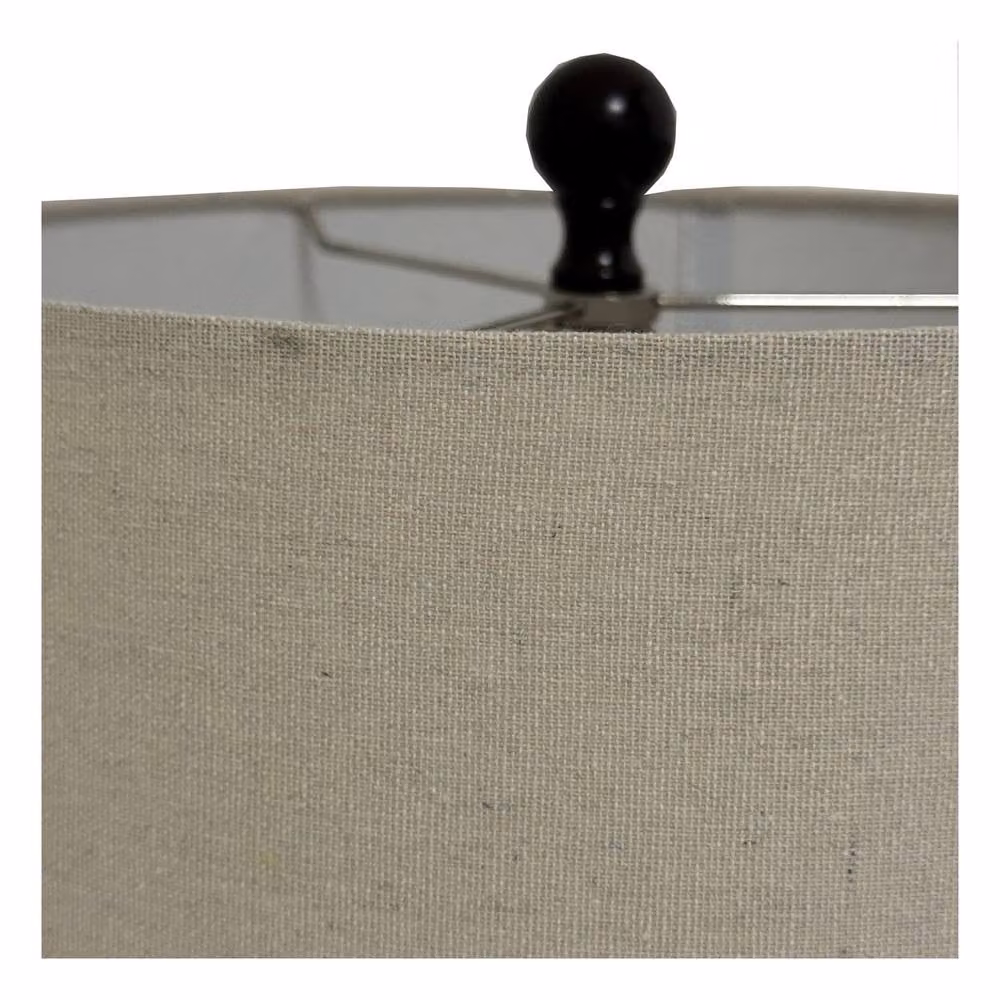 Hill Interiors Sepia Shadows Squat Linen Table Lamp in Brown – 3