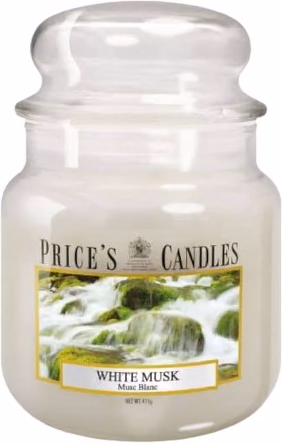 Price's Candles White Musk Scented Glass Jar Candle