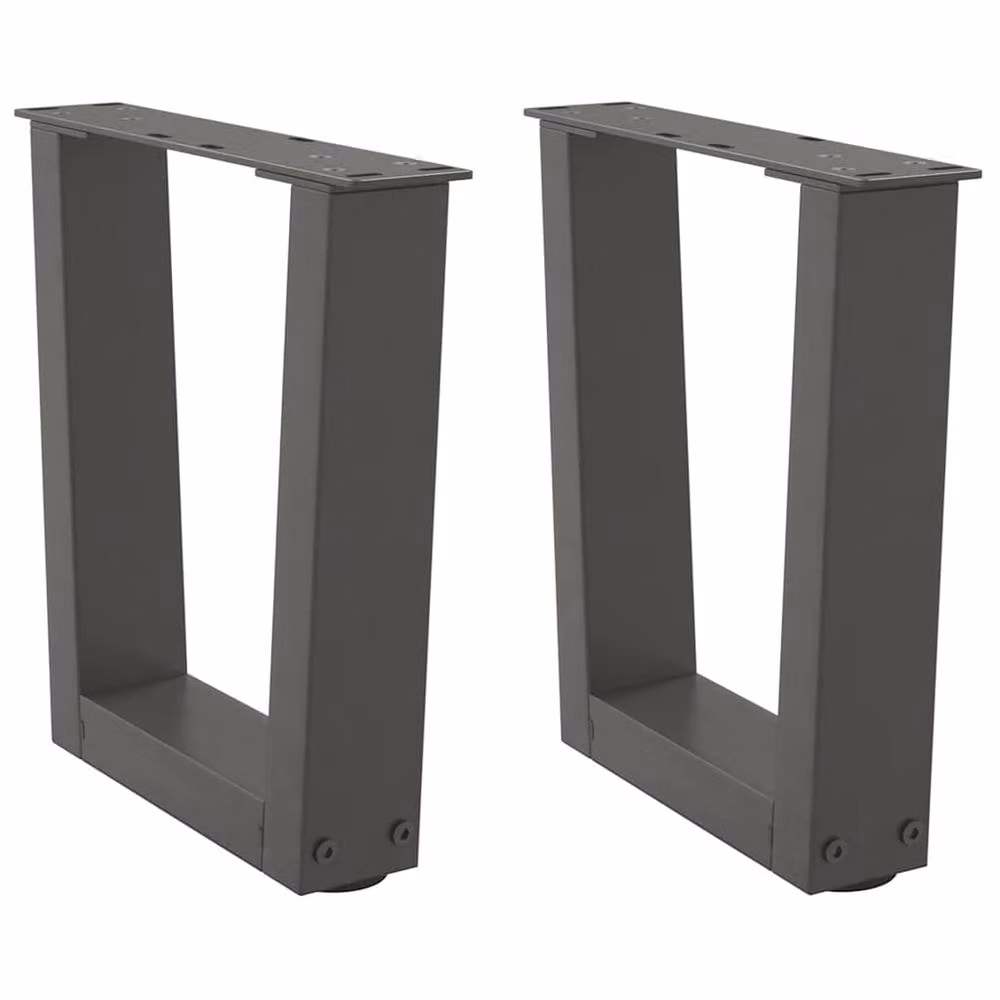 Berkfield Home V-Shape Dining Table Legs, 2 Piece Steel Set in Anthracite Black, W/D/H: 30 x 30 x 30 cm – 1