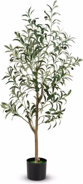 COSTWAY Artificial Olive Tree with Realistic Fruits in Green, Height: 130 cm