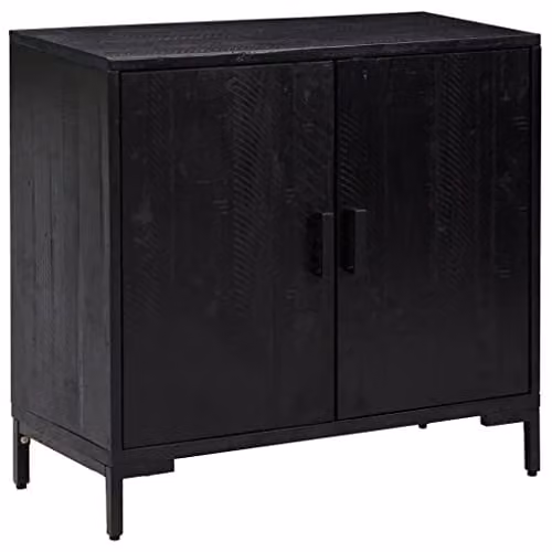 vidaXL Vintage Black Solid Pinewood Sideboard W/D/H: 75 x 35 x 70 cm