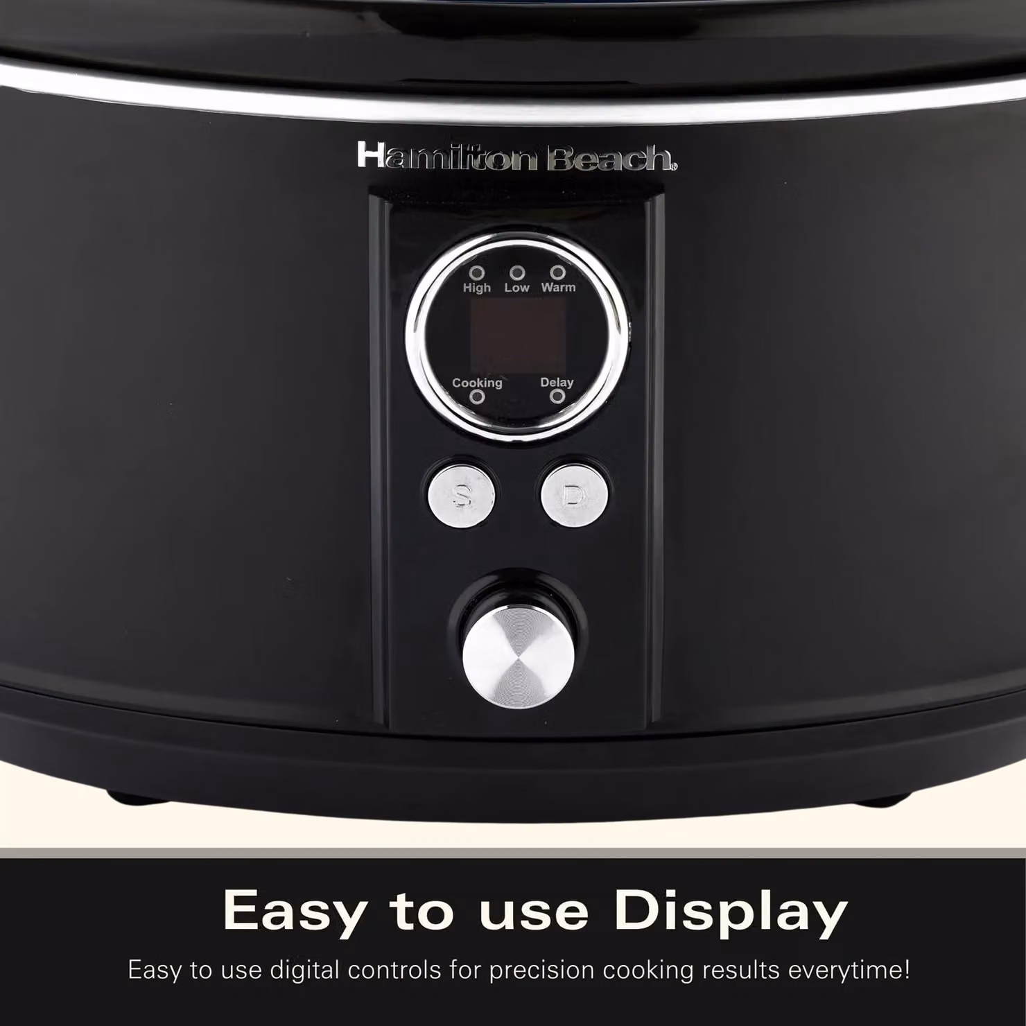 Hamilton Beach 6.5L Digital Oval Slow Cooker in Black and Copper with 320W Power and Dishwasher Safe Ceramic Bowl – 3