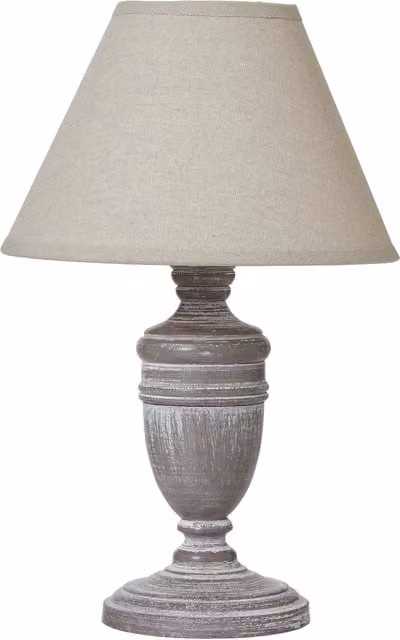 KDMK Metis Urn Table Lamp with Ceramic Base and White Linen Fabric Shade
