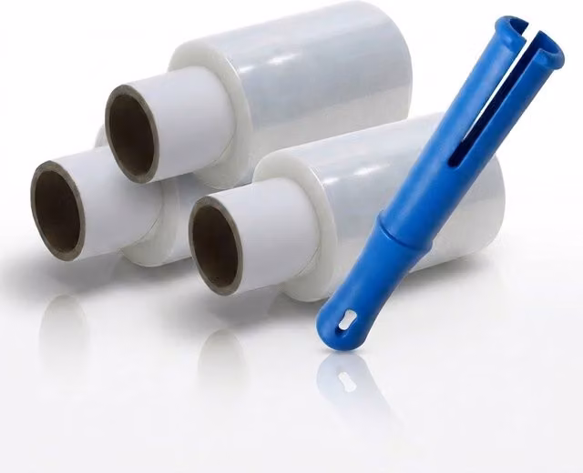 Storm Trading Group 3 Rolls of Transparent Mini Stretch Wrap with Dispenser