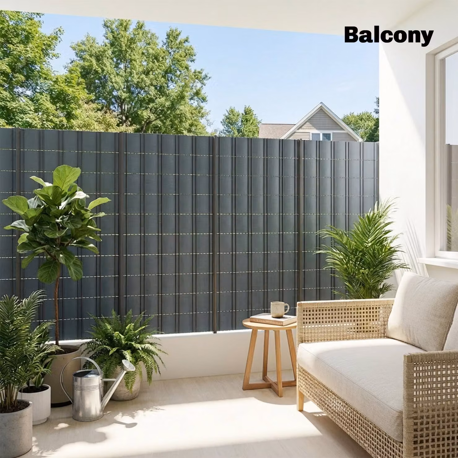 Outsunny 2-Piece Grey Privacy Garden Screen Fence, UV Resistant and Waterproof PVC Windbreak Fencing, Height: 19 cm, Length: 35 m – 5