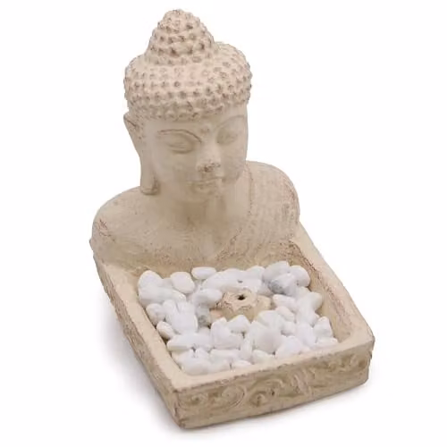 KDMD Buddha Fengshui Incense Holder in Beige Stone, W/D/H: 14.0 x 11.5 x 9.5 cm – 1
