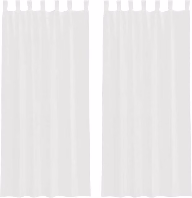 Berkfield Home White Voile Fabric Panel Curtains with Tabs, 2 Pack, W: 140 cm, H: 245 cm