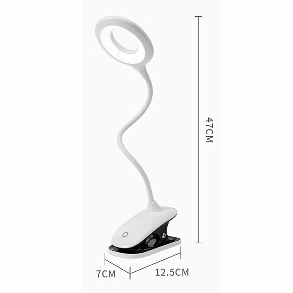 EONLION Rechargeable LED Clip On Desk Lamp in White – 2