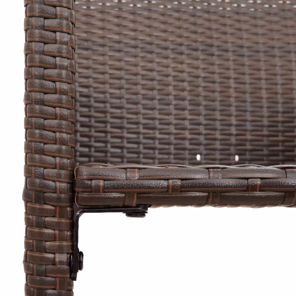 Berkfield Home Modern Brown Poly Rattan and Steel Garden Bar Stools, Set of 2 – 5