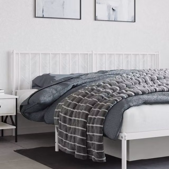 Berkfield Home Metal Headboard in White, Width: 193 cm – 1