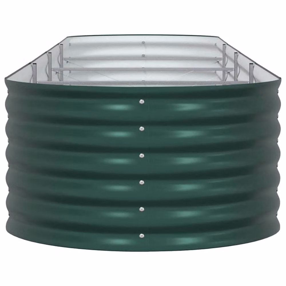 Berkfield Home Garden Green Galvanised Steel Raised Bed W: 80 cm, D: 400 cm, H: 44 cm – 4