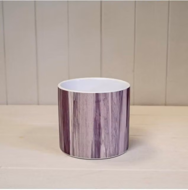 KDMD Rustic Ceramic Wood Grain Tabletop Pot in Purple