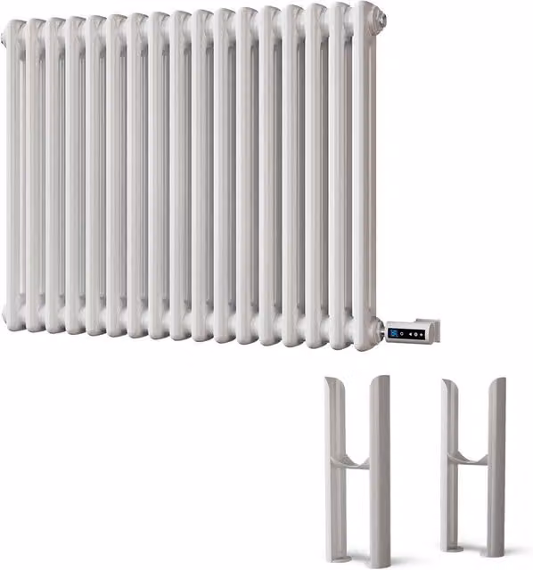 Alpha White 2 Column Electric Radiator with Feet and WiFi Connectivity