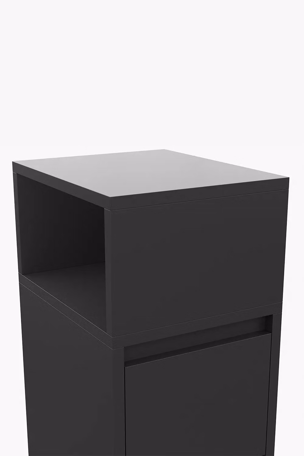 Living and Home Minimalist Bedside Table with Drawers in Matt Black, W/D/H: 65 x 30 x 1 cm – 5