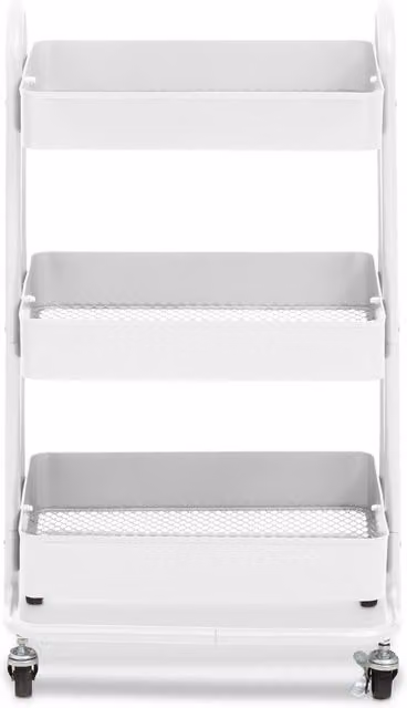 Orsina Three Tier Metal Garden and Kitchen Trolley in White